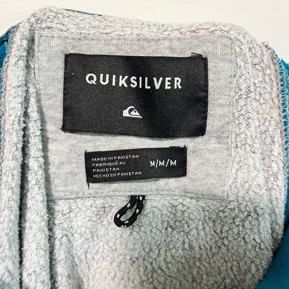 Quiksilver Men’s Raglan Sleeve Hoodie in Teal & Gray - Size Medium - Picture 14 of 16